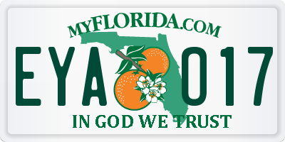 FL license plate EYAO17