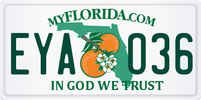 FL license plate EYAO36