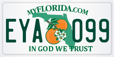 FL license plate EYAO99