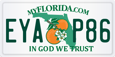 FL license plate EYAP86