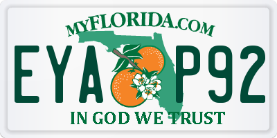 FL license plate EYAP92