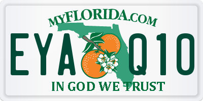 FL license plate EYAQ10