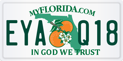 FL license plate EYAQ18