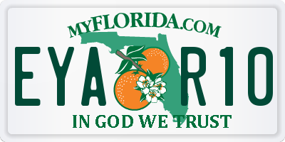 FL license plate EYAR10