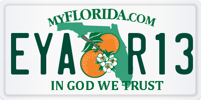 FL license plate EYAR13