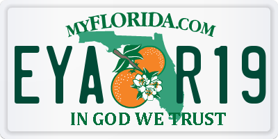 FL license plate EYAR19