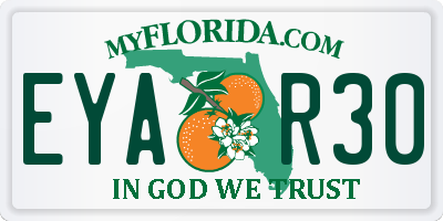 FL license plate EYAR30