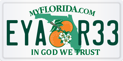 FL license plate EYAR33