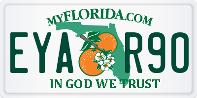 FL license plate EYAR90