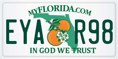FL license plate EYAR98