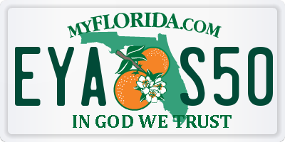 FL license plate EYAS50