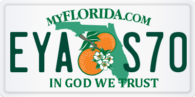 FL license plate EYAS70
