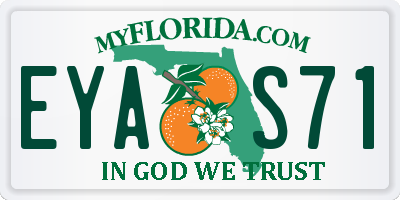 FL license plate EYAS71