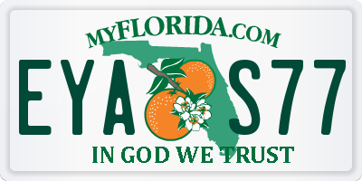 FL license plate EYAS77