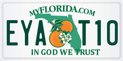 FL license plate EYAT10