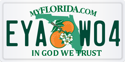 FL license plate EYAW04