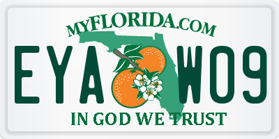FL license plate EYAW09