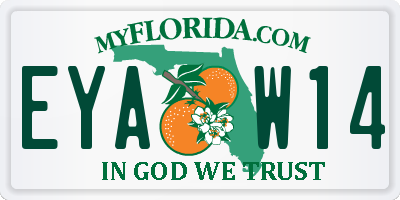 FL license plate EYAW14