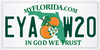 FL license plate EYAW20