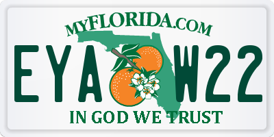 FL license plate EYAW22