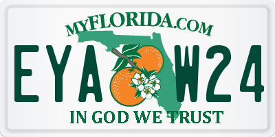 FL license plate EYAW24