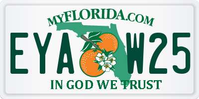 FL license plate EYAW25