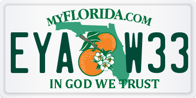 FL license plate EYAW33