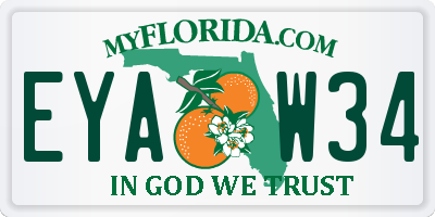FL license plate EYAW34