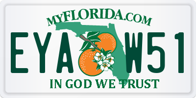 FL license plate EYAW51