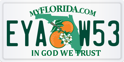 FL license plate EYAW53
