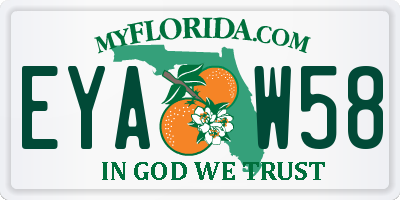 FL license plate EYAW58