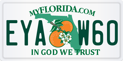 FL license plate EYAW60