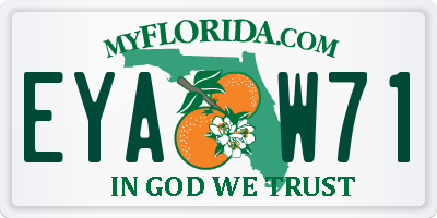 FL license plate EYAW71