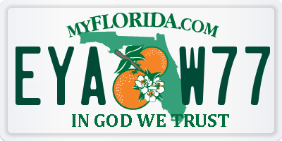 FL license plate EYAW77