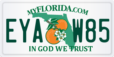 FL license plate EYAW85