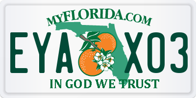 FL license plate EYAX03