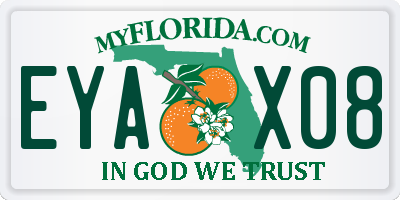 FL license plate EYAX08