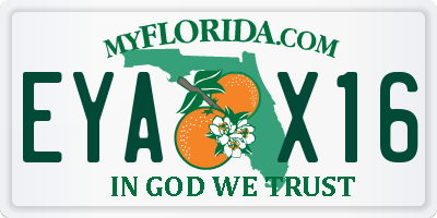 FL license plate EYAX16