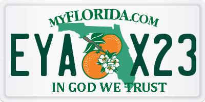 FL license plate EYAX23