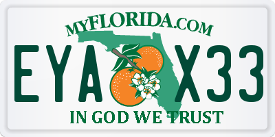 FL license plate EYAX33