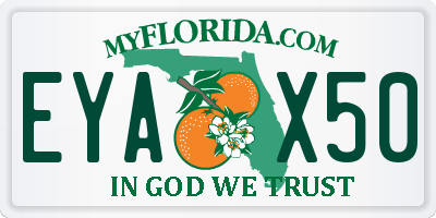 FL license plate EYAX50