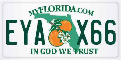 FL license plate EYAX66