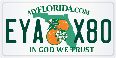 FL license plate EYAX80