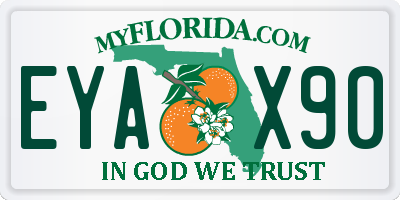 FL license plate EYAX90
