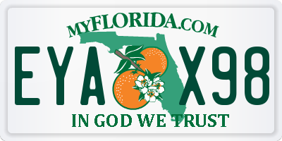 FL license plate EYAX98
