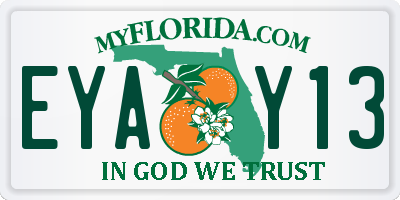FL license plate EYAY13