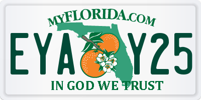 FL license plate EYAY25