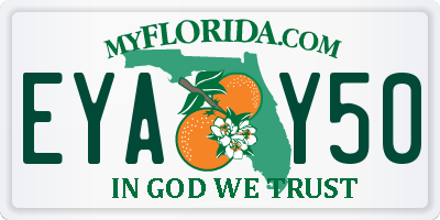 FL license plate EYAY50