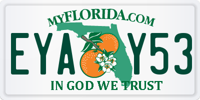 FL license plate EYAY53