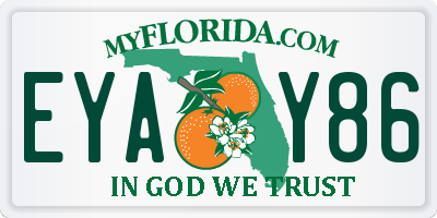 FL license plate EYAY86